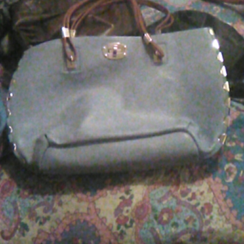 Big light greyish blue tote oversized tote /purse
